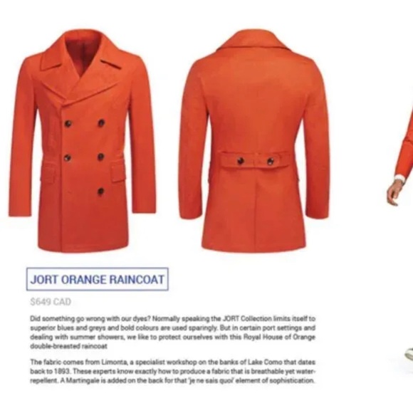 NEW with Tags Suitsupply Jort 52 / 42 Raincoat $600 - Picture 4 of 6